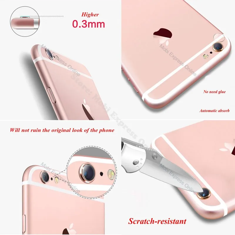 Сменная задняя защитная крышка объектива из закаленного стекла для Apple Iphone 7/5S/6/6