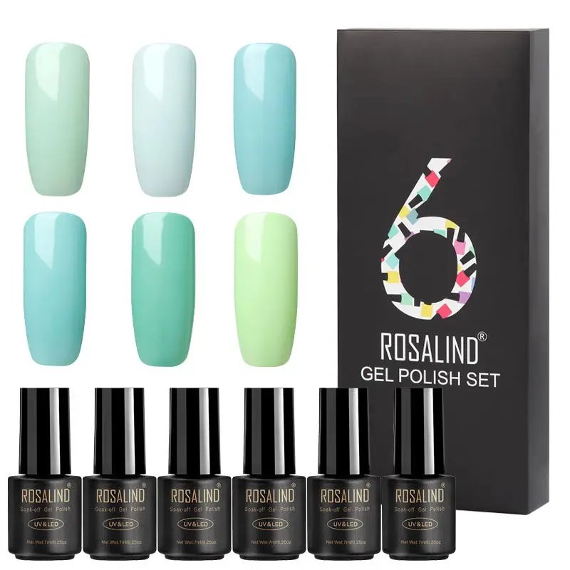 6 шт./партия) ROSALIND Гель-лак для ногтей 7 мл Vernis Полупостоянный Чистый Цвет Маникюр УФ светодиодный Гель-лак для ногтей для самостоятельного дизайна ногтей - Цвет: RATC606