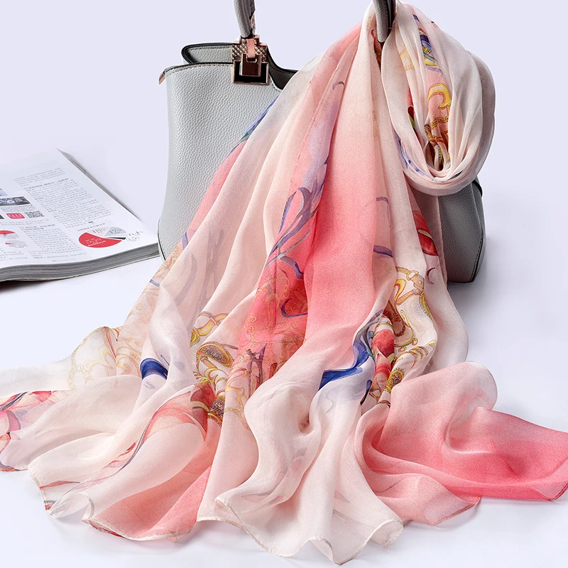 100% чистый Шелковый шарф женский роскошный бренд 2021 шали и накидки для женщин