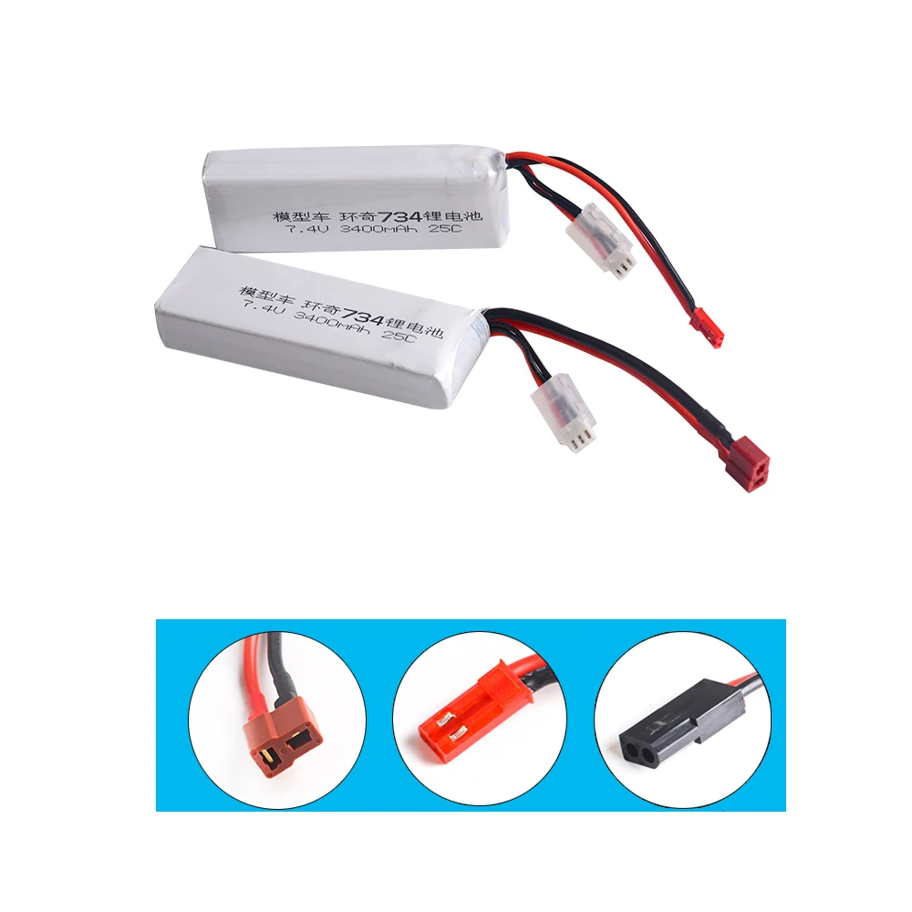 1 шт. аккумулятор 7 4 В 3400 мАч 25C 2 S li po pil (T/Jst/5500)|7.4 v|li-po 7.4 vli-po mah |