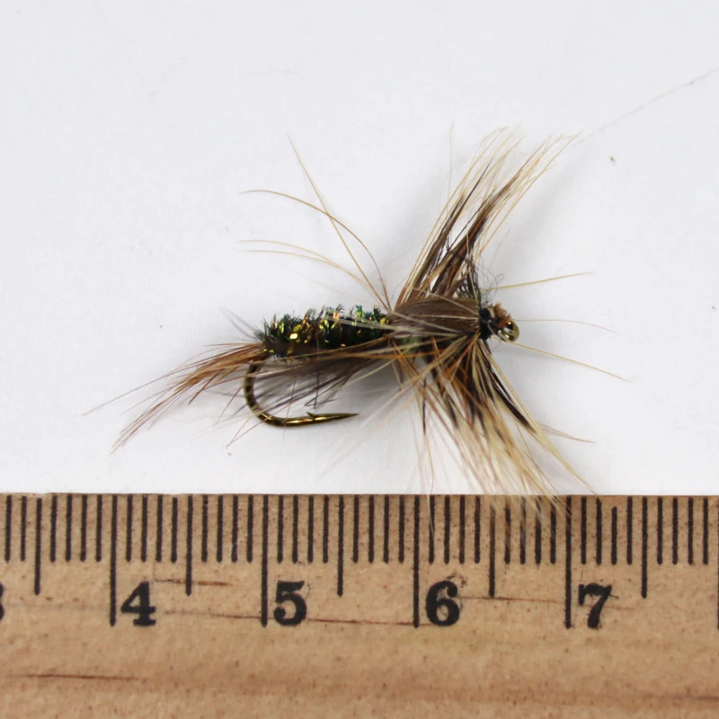 Wifreo 10 шт.#8 коричневая наживка Золотое ребро Herl Peacock Nymph Spinner Baetis Летающая приманка форель Муха Рыбалка мухи& Flys