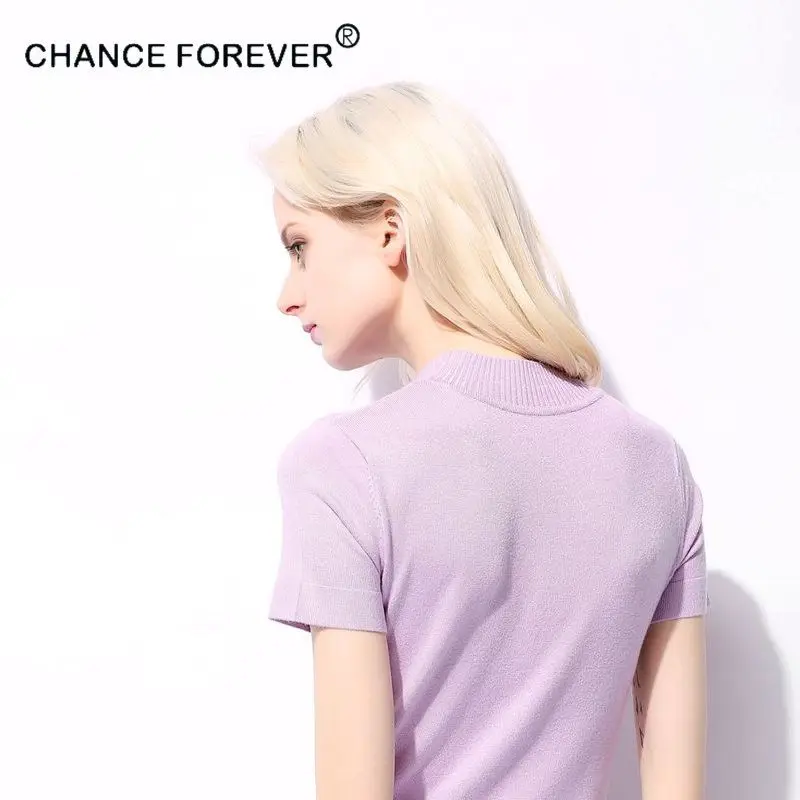 2017 Chance Forever женский винтажный вязаный укороченный однотонные Топы icecream пуловеры