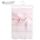 Детское трикотажное одеяло Gooulfi, летнее Мягкое хлопковое одеяло в синюю и розовую полоску для новорожденных 0-3 месяцев