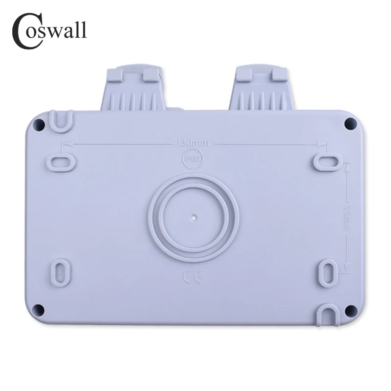 Водонепроницаемая наружная настенная розетка Coswall IP66 16 А двойная