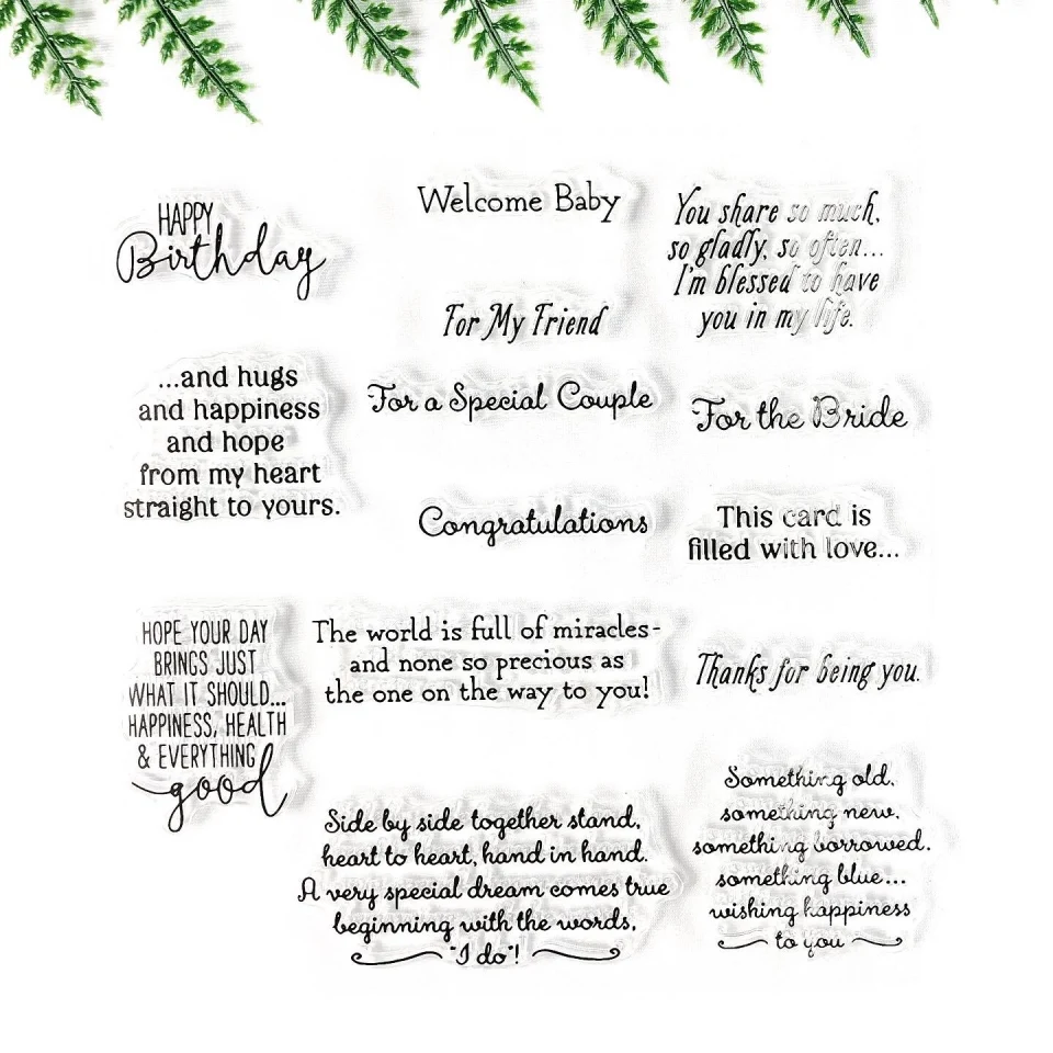 Английские поздравительные карты делая прозрачный значок печать для DIY