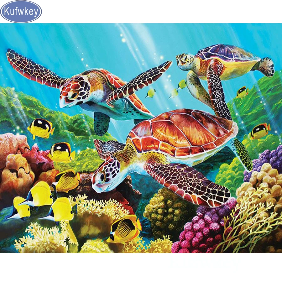 Полноразмерная Алмазная 5D картина сделай сам морские Черепашки 3d вышивка наборы