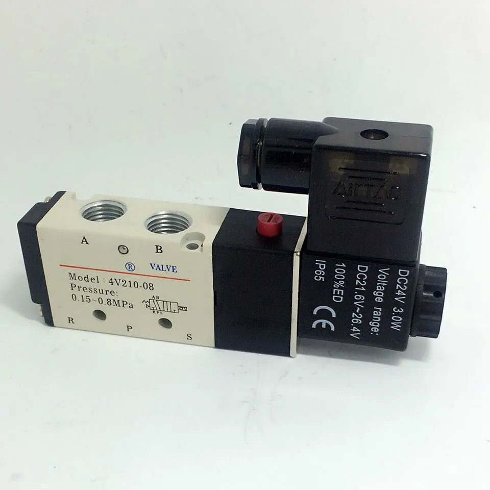 5 Way 2 Position Airtac Electric Solenoid Valve 4V210-08 DC 24V DC12V AC110V AC220V 1.4&quot Port Size | Обустройство дома