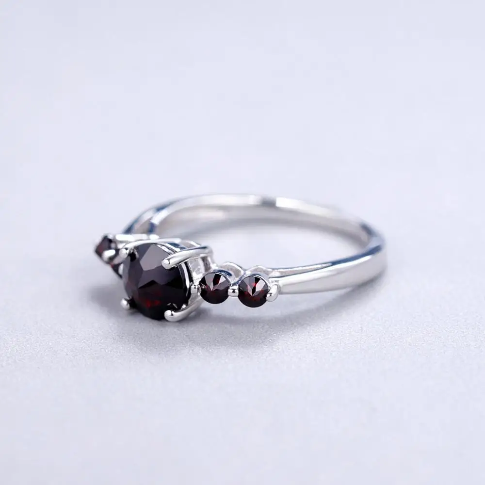 Gem's Ballet 1.43Ct Природный Черный гранат драгоценный камень кольцо для женщин Свадебные 925 пробы серебряные модные ювелирные изделия новые кольца