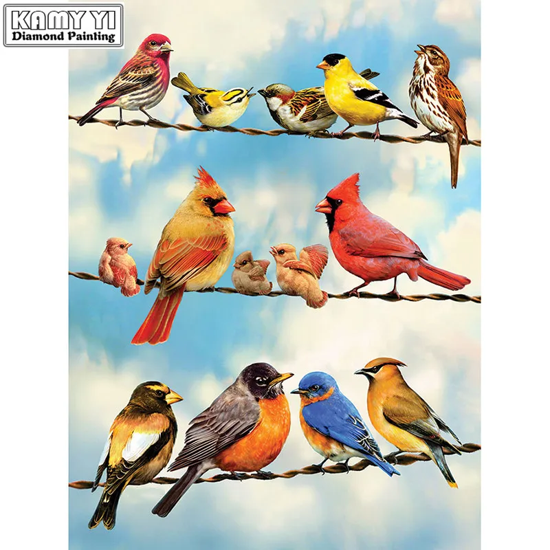 Алмазная живопись 5D сделай сам с птицами квадратные и круглые стразы хобби