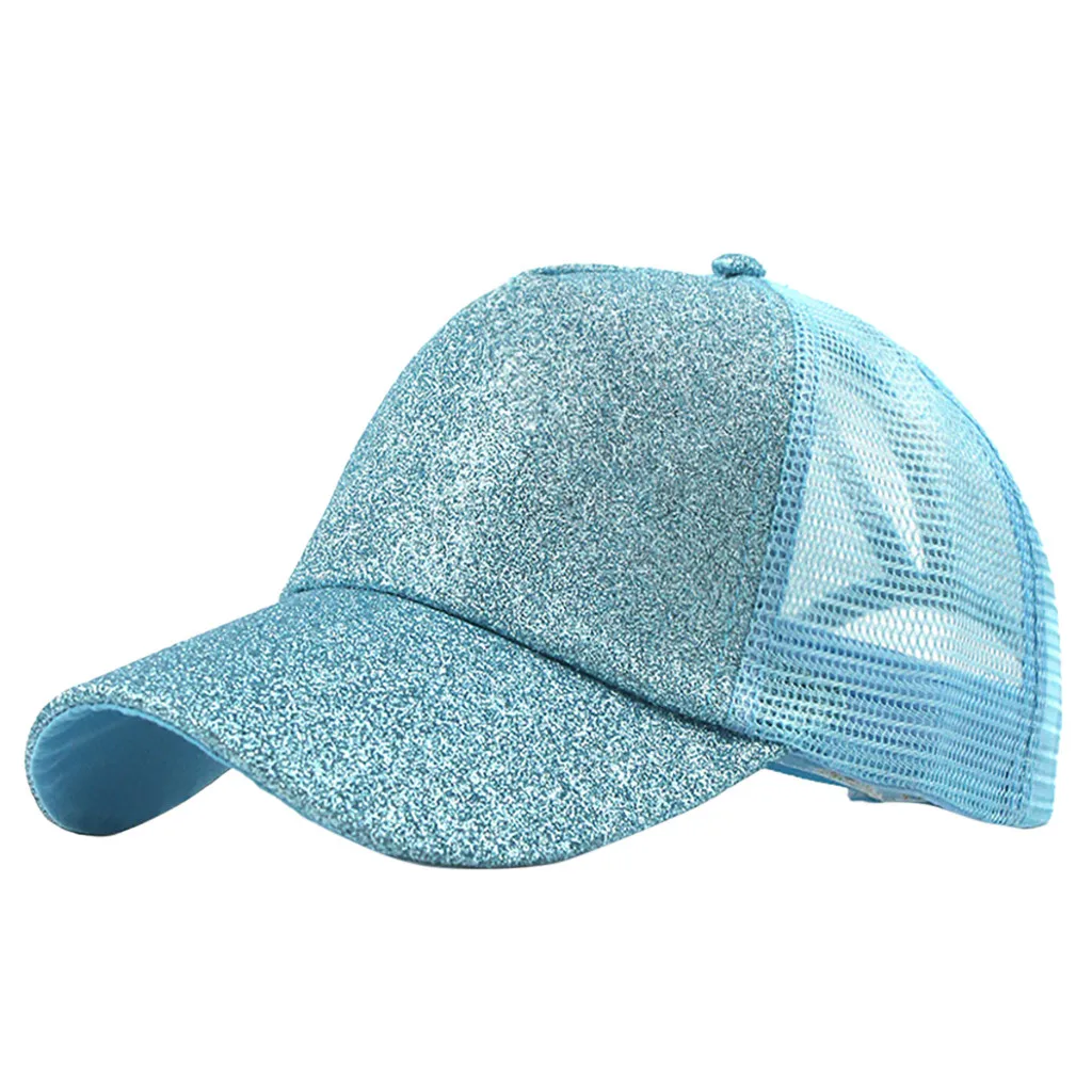 girls cap Ponytail Messy Buns Trucker Plain Baseball Visor Cap Unisex Glitter Hat petten voor mannen cappellini uomo#XP15