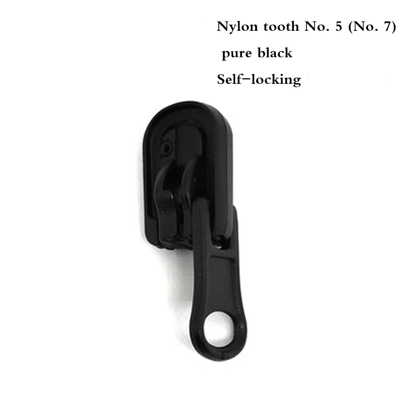 Nylon pure black 5 3#, 5#, 8#10 шт./лот двухсторонняя вращающаяся направляющая, головка на молнии, двухсторонняя молния для одежды, металлическая нейлоновая резиновая молния, аксессуары - Цвет: Nylon pure black 5