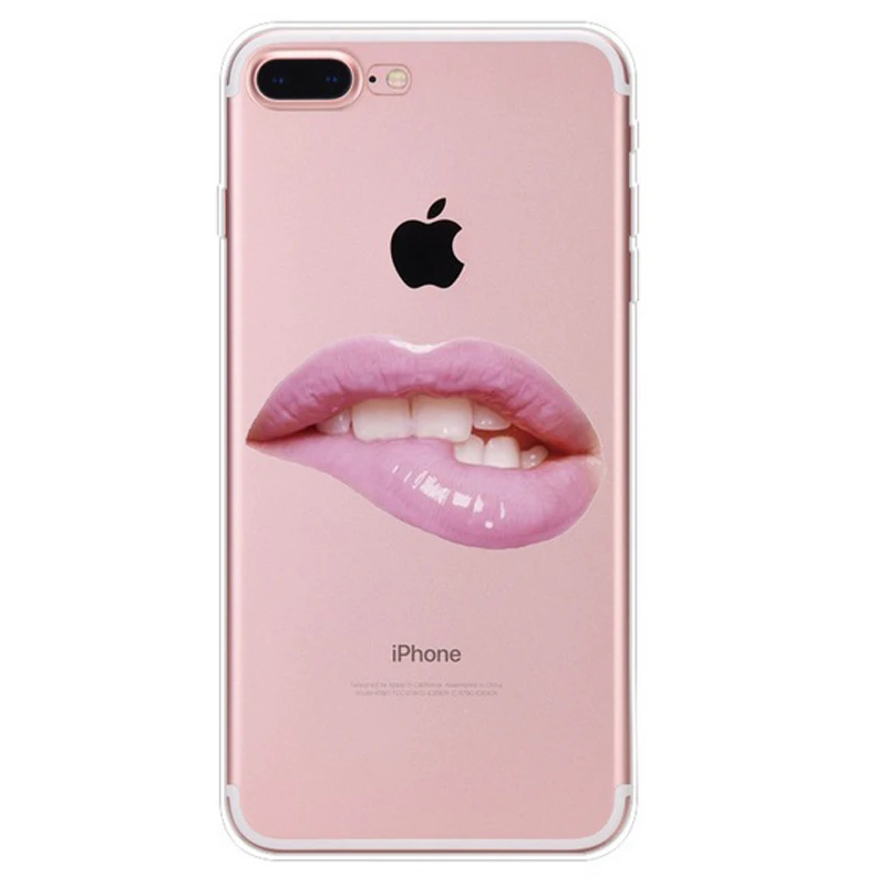 Новый сексуальный девушки мягкие tpu case for iphone 6 6s 7 плюс макияж Помада Косметика