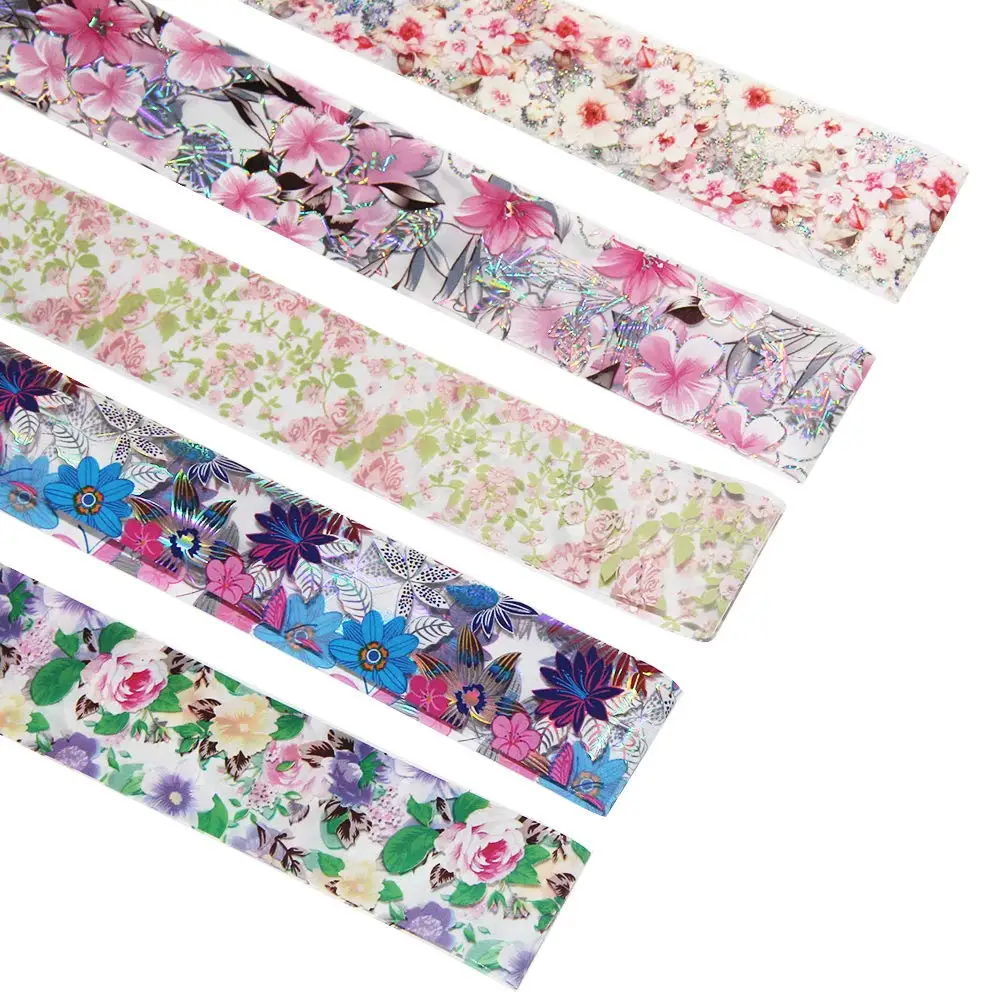 Лазерный голографический стикер для ногтей 10 рулонов цветные наклейки в виде