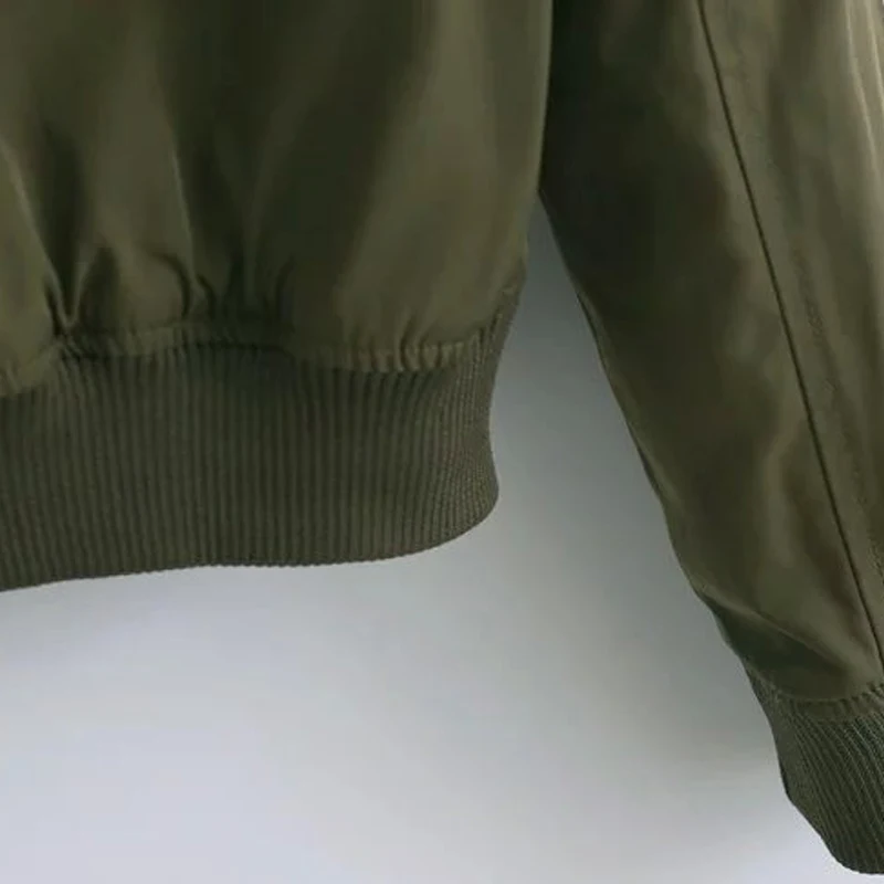Письмо Pattem Epaulet Дамы Куртки Мода Регулярный Рукав Офис Армия Зеленый Куртка