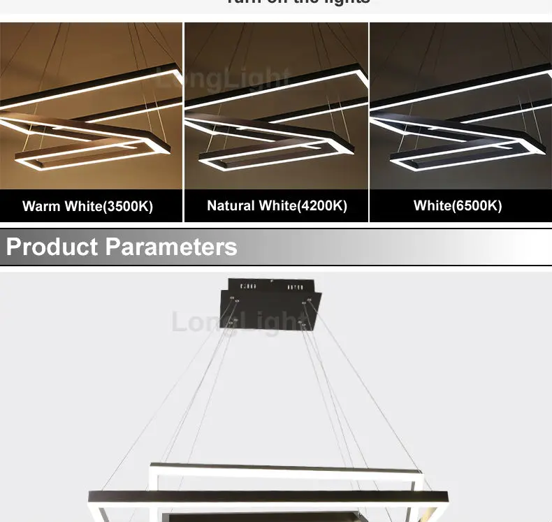 Квадратная Современная Led люстра освещение для дома Акриловая креативная de cristal