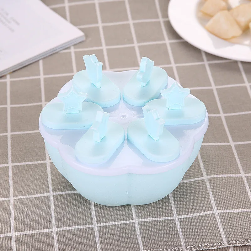 Light Blue Высококачественные пластиковые формы для выпечки мороженого с 6/8 отверстиями, многоразовые формы для приготовления мороженого, формы для льда, кухонные аксессуары - Цвет: Light Blue