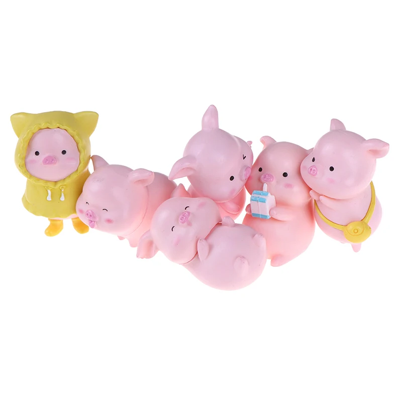 Миниатюрная фигурка свиньи из смолы модель животного мох микропейзаж домашний