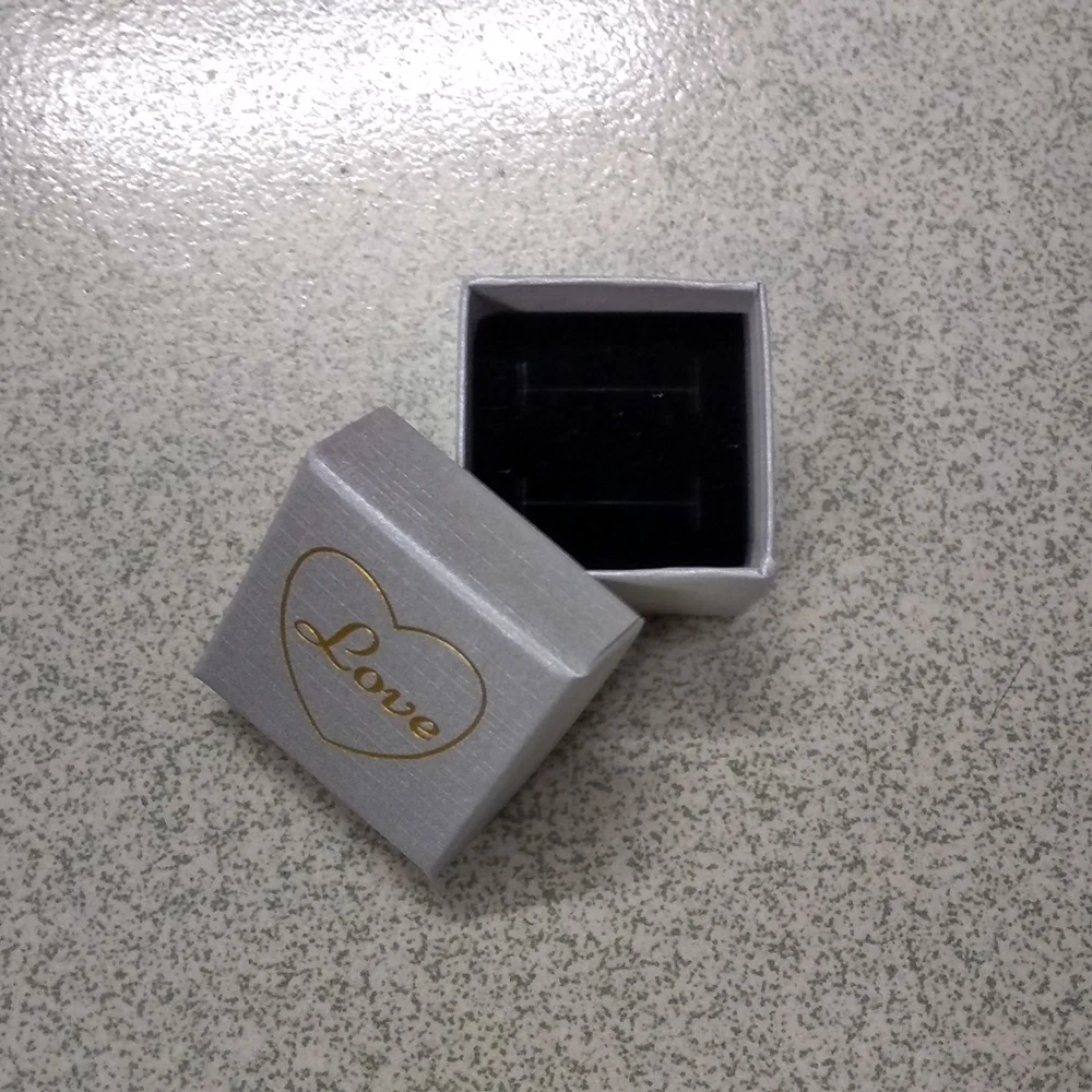 Love Box модная Серебряная цветная коробка для подарков 5x5x3 см пара колец серьги ювелирные изделия Сердце картонная посылка бумажные дисплеи 8 шт./лот