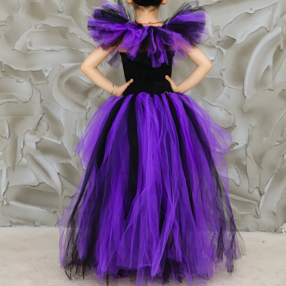 Костюм Королевы дьявольская ведьма на Хэллоуин платье-пачка для девочек