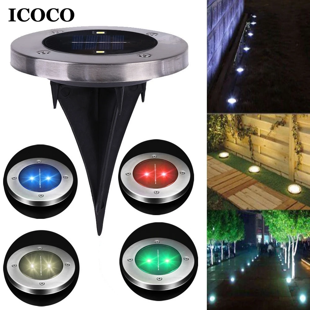 ICOCO 2 LED Солнечный источник питания точечный свет для наружного траектории Ночной