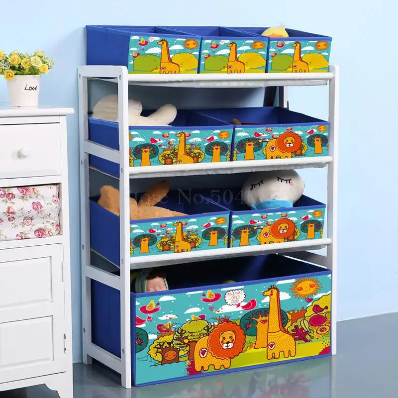 Solid wood toy rack storage rack toy box finishing child toy cabinet home toy storage artifact - Цвет: VIP 24