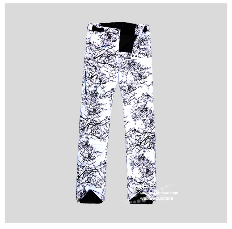 Белый уличный водонепроницаемый ветрозащитный лыжный костюм с цветочным