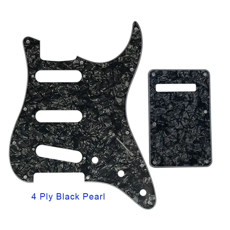 4 ply black pearl Pleroo 11 винт гитара отверстия накладку с задней пластины костюм для США/Мексика Fender Stratocaster Стандартный SSS ST царапинам - Цвет: 4 ply black pearl