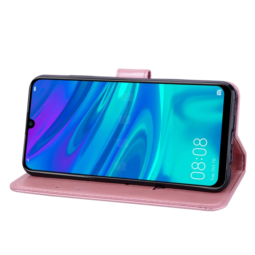 Чехол книжка Honor 10 Lite для etui Huawei P Smart 2019 чехол из тисненой кожи с розой