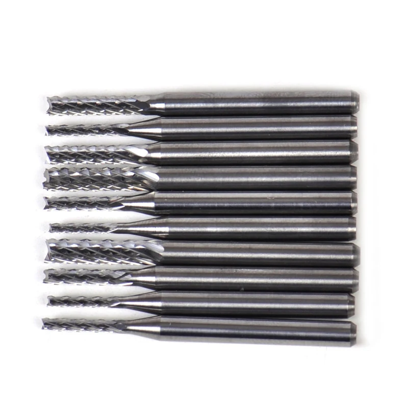 

10pcs Corn Milling Cutter 1.3-3.175mm PCB CNC Engraving Tool End Mill Rotary Burr Tool for Metal Working