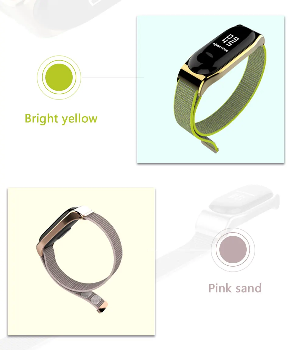 Mi jobs mi Band 3 нейлоновый наручный ремешок металлический Безвинтовой для Xiaomi mi Band 3 NFC Correa Band3 умный Браслет mi band 3 наручные часы