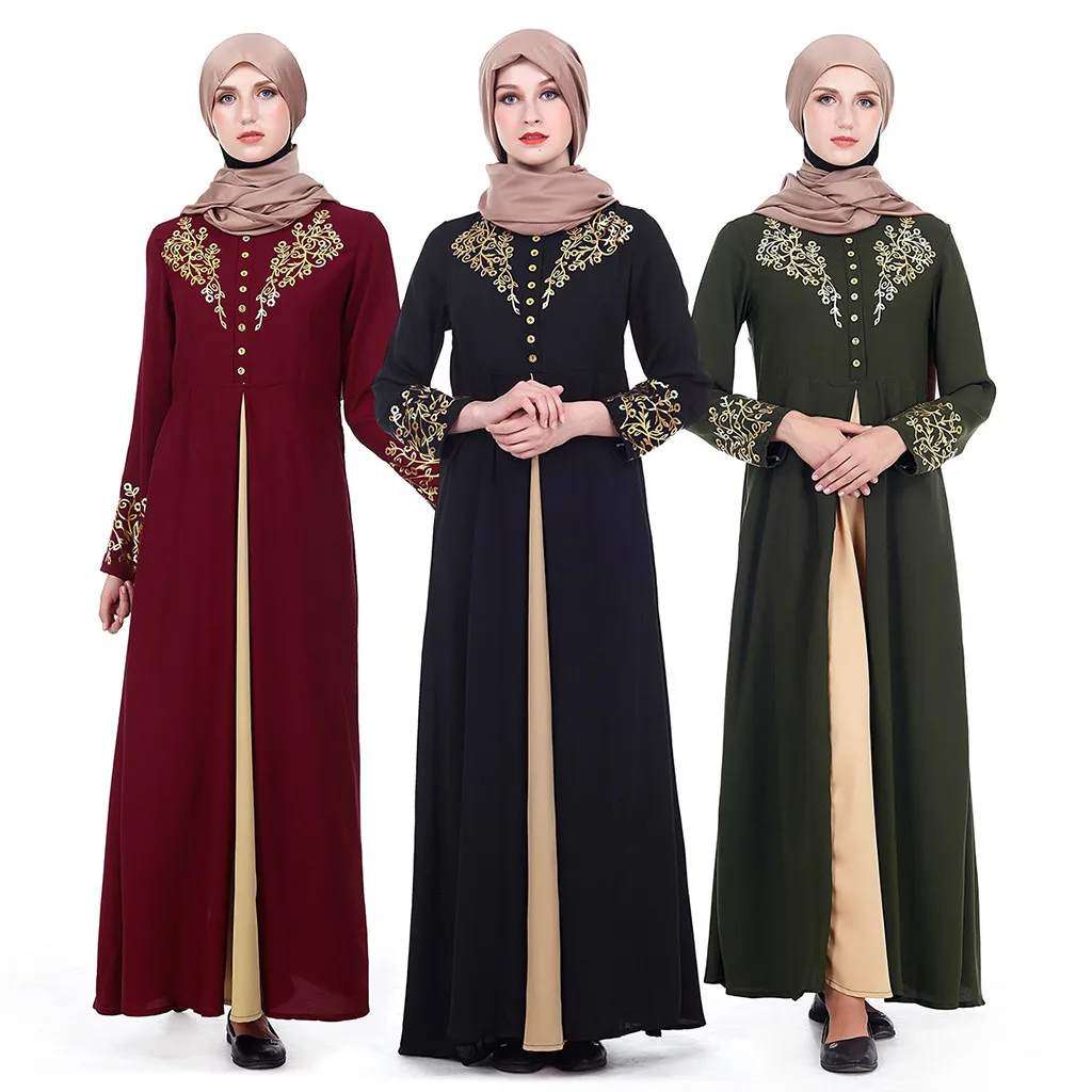 MyBatua Abaya с хиджабом Jilbab мусульманское платье макси женское из полиэстера простое