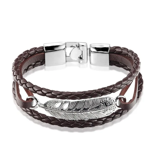 JAAFAR модный сплав перо кожаный браслет и с многослойным браслетом ювелирные