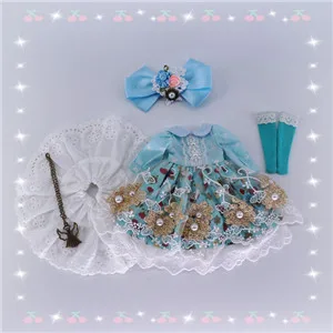 Черный 1/6 платье куклы Blyth; р-р: 1/6 Одежда для кукол(подходит для BJD, озон, kurhn, ММК, pullip, лат, licca - Цвет: Черный