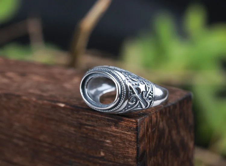 Кольца из стерлингового серебра 925 пробы античное серебро 10*14 мм кабошоны для