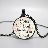 sister of my soul friend of my heart necklace pendantinspirational charm necklacegift for best friendsister jewelry