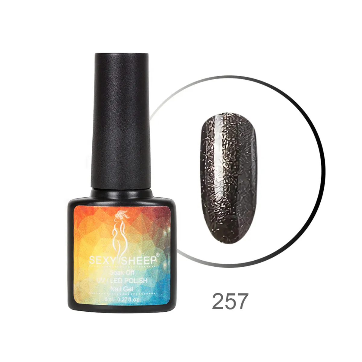 257 8ML Gel Nail Polish Colorful UV Gel Soak Off Gel Polish Semi-Permanent Varnish Red Black Gray Green Nail Color Manicure Nail Art - Цвет: 257