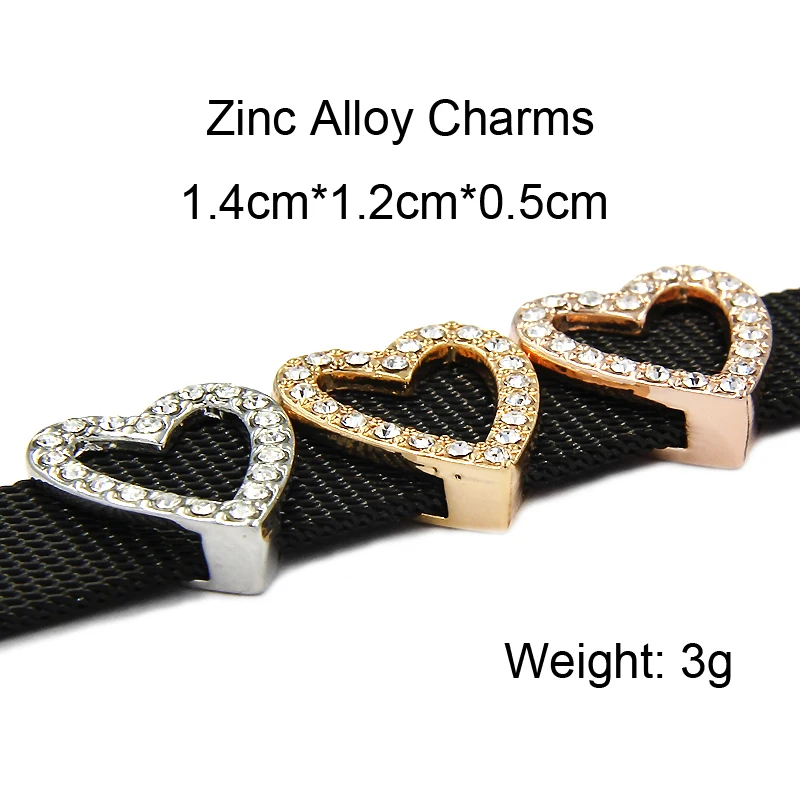 Юкам стразы Полые Подвески в форме сердца для браслетов из нержавеющей стали