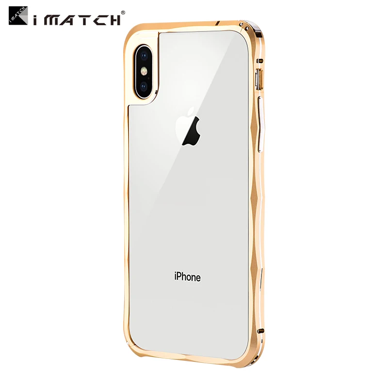 Бампер iMatch, чехол для iPhone X, роскошная Бриллиантовая форма, Алюминиевый металлический Невидимый бампер с подставкой для iPhone X, чехол для телефона s