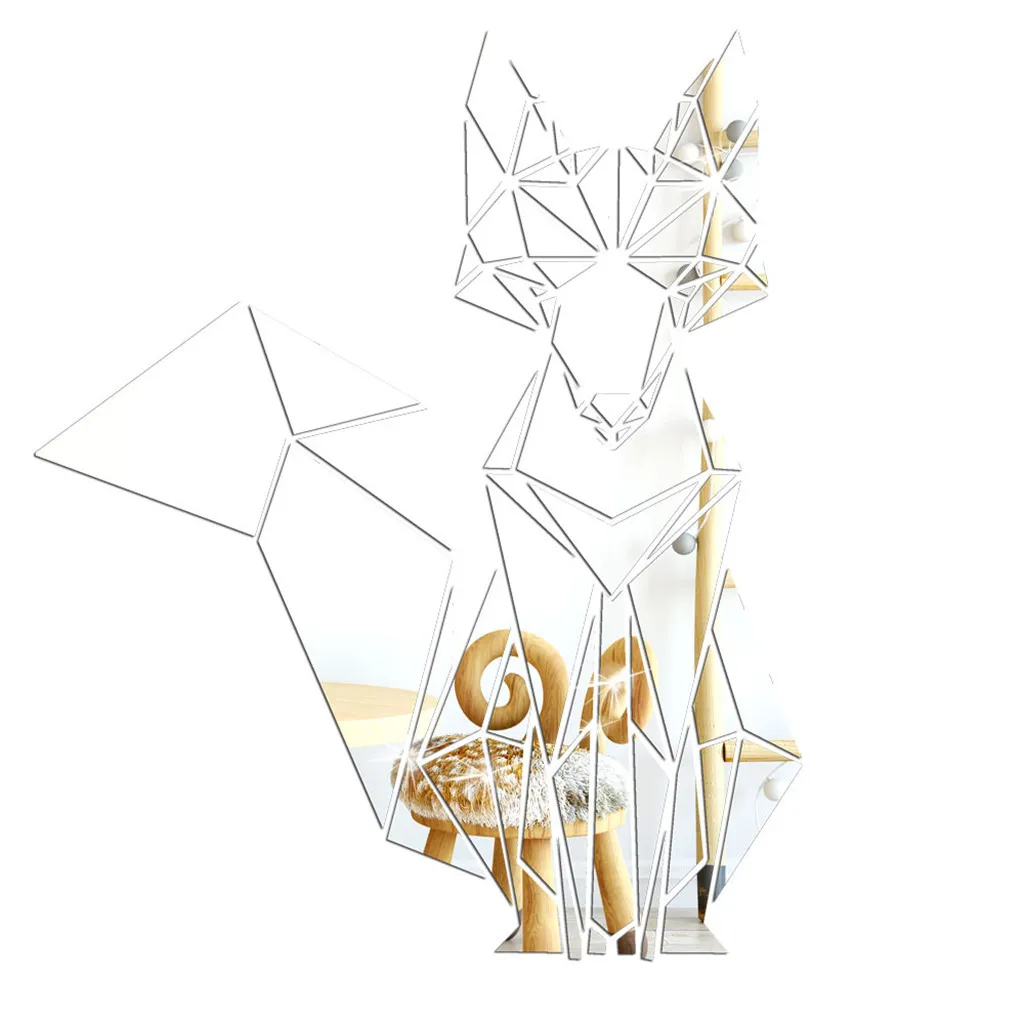 С геометрическим узором с рисунком лисы из акрила украшением в виде кристаллов