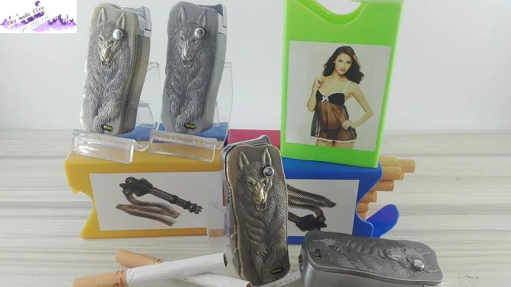 Smoking set plastics cigarette box funny lighter Wolf sculpture personalized lighters Cigarette accessories! | Дом и сад