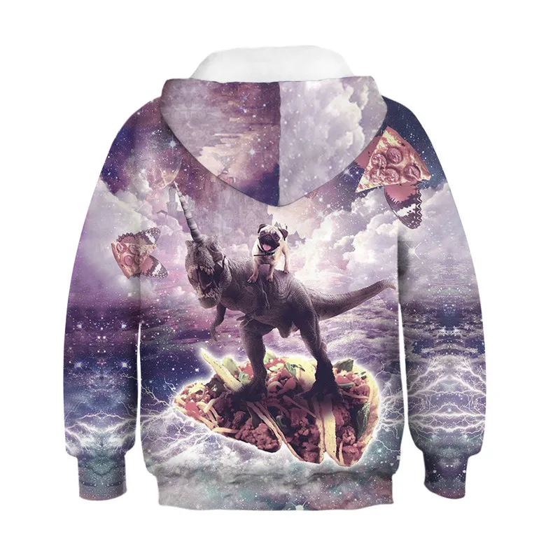 Детские 3d Забавный Кофты для маленьких мальчиков и девочек толстовки с капюшоном