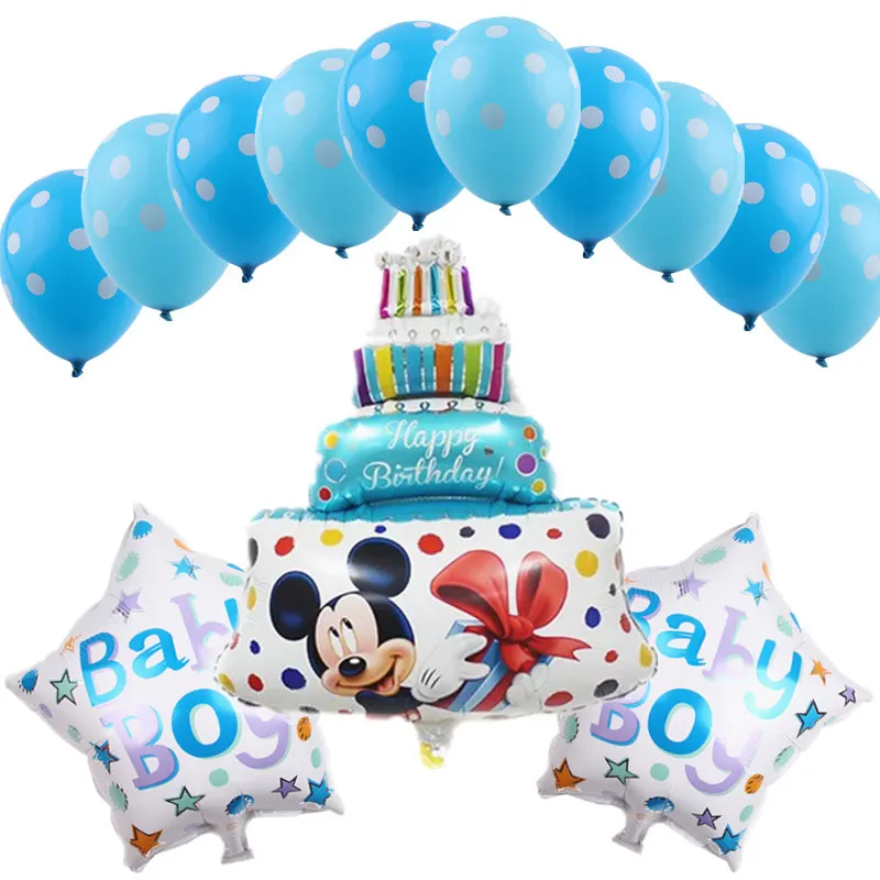 New 13pcs/lot Mickey Minnie Boys Girls Birthday Series Balloons Party Decoration High Quality | Дом и сад