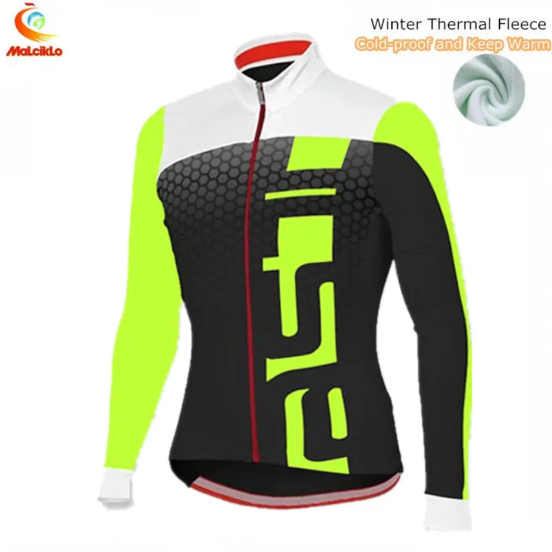Jacket Only Зимние куртки для велоспорта мужские Джерси Pro Team с длинным рукавом велосипедная одежда велосипедный костюм, трико Ropa Ciclismo Invierno - Цвет: Jacket Only