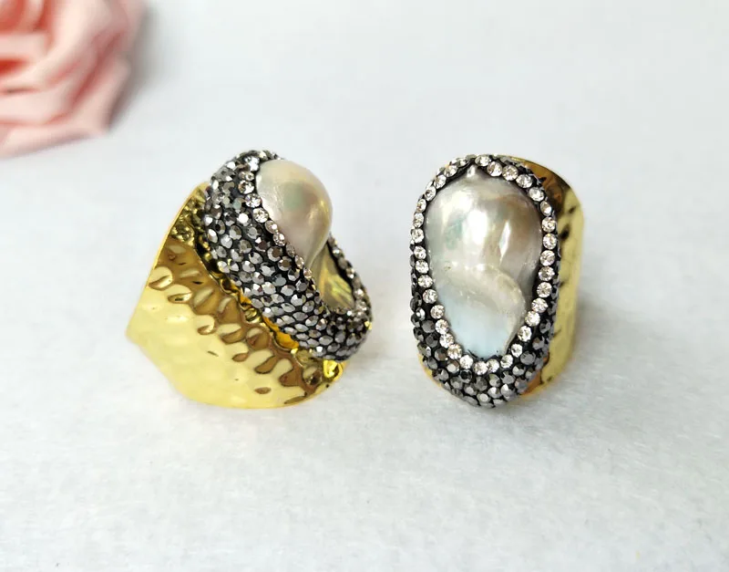 Кольцо с натуральным жемчугом в стиле барокко 5 шт. | Украшения и аксессуары