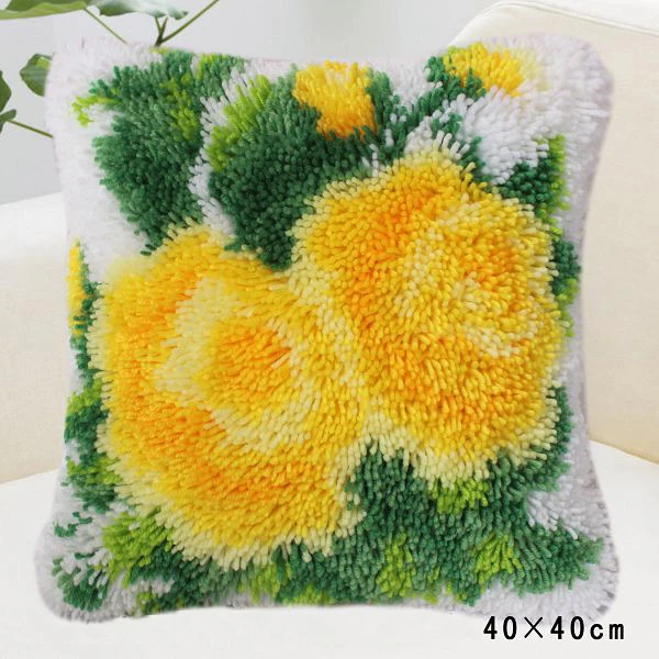 

Flower cross stitch pillow/Placemats "do it yourself" method of needlework kit latch hook rug kit / embroidered carpet