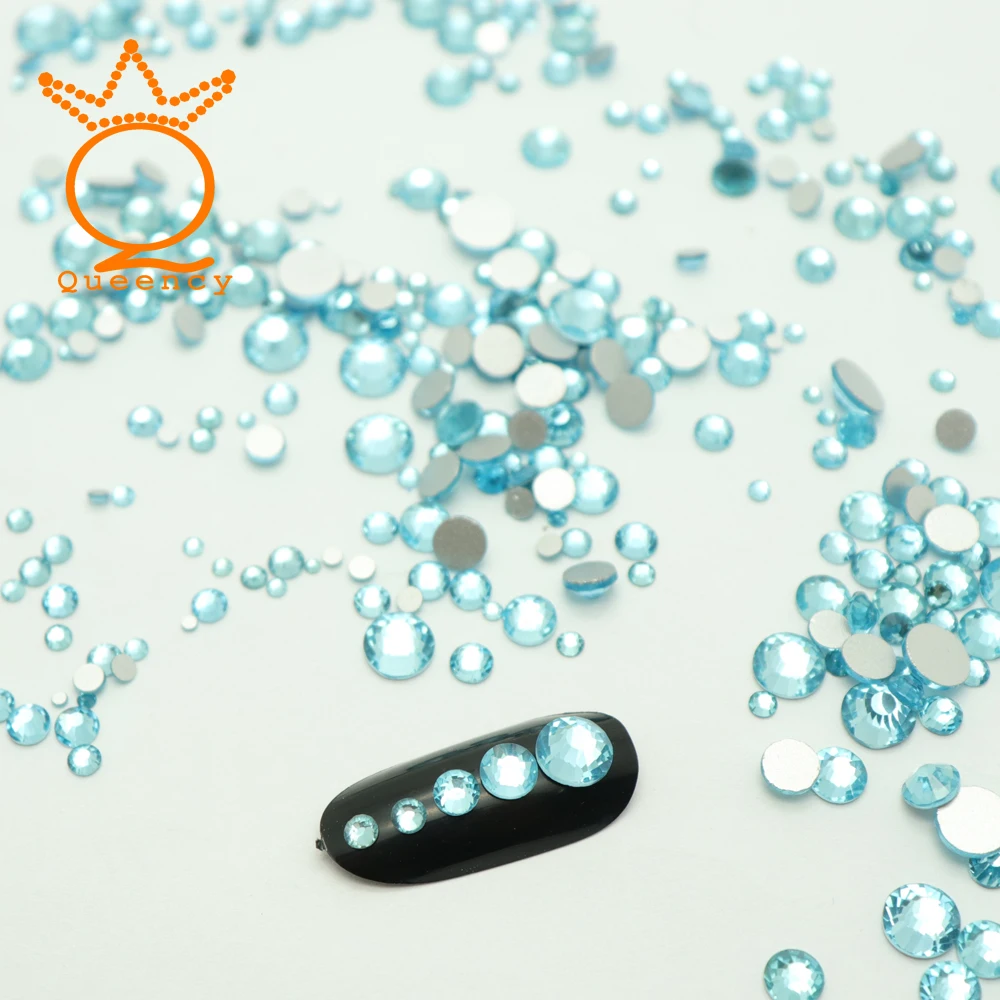 С украшением в виде кристаллов блестящие хит продаж Украшения Аквамарин SS3 SS30