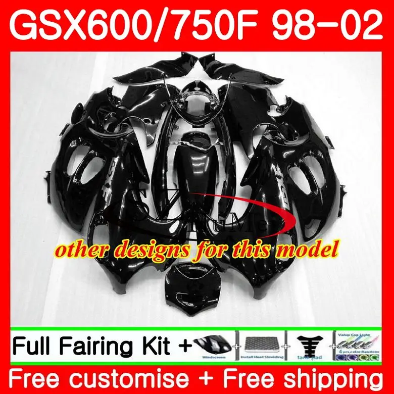 Корпус для SUZUKI KATANA GSX600F GSXF black flames 600 750 28SH4 GSXF600 98 99 00 01 02 GSXF750 1998 1999 2000 2001 2002 Fairings|body