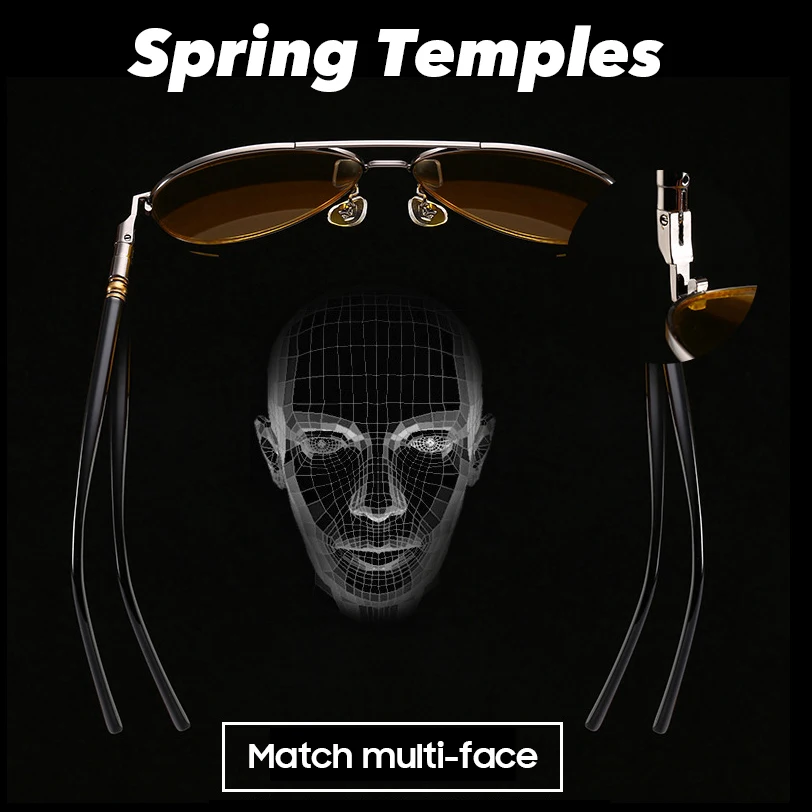 VIVIBEE Для мужчин фотохромные Ночное видение поляризационные солнцезащитные очки