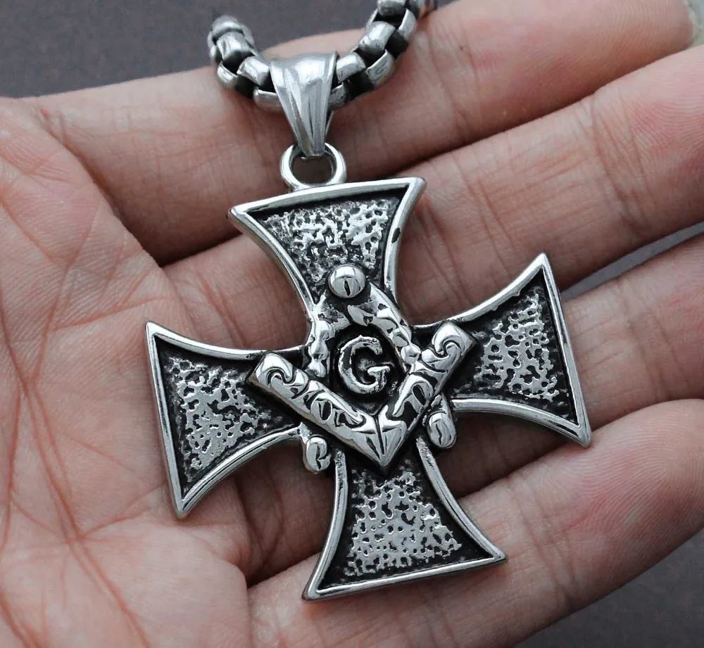 Винтажное мужское ожерелье-медальон из нержавеющей стали 316L с крестом фремазон