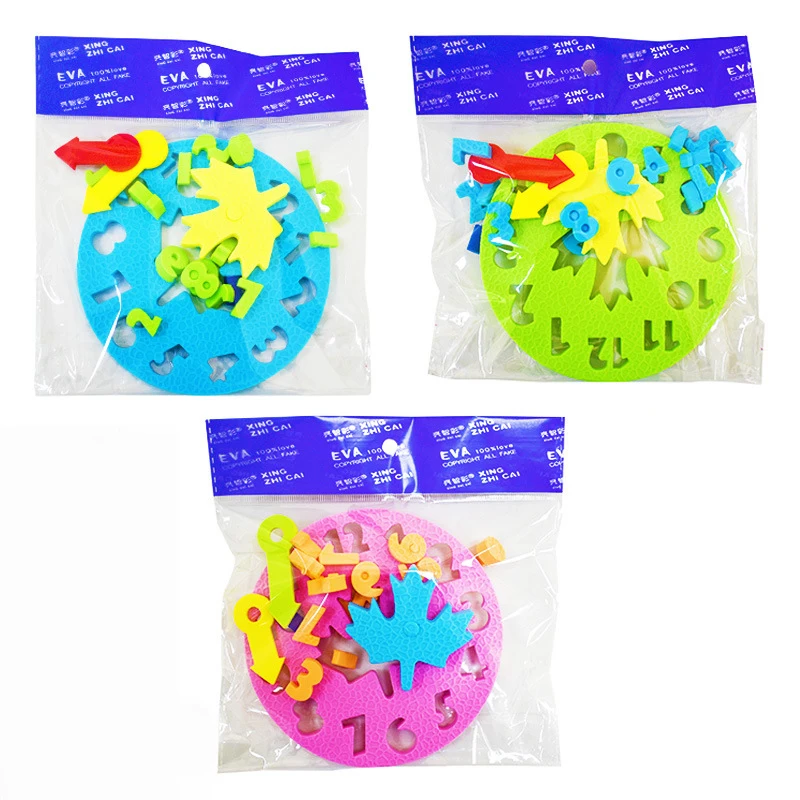 Развивающие игрушки сделай сам вставка заклинания EVA часы пазлы детские цифровые